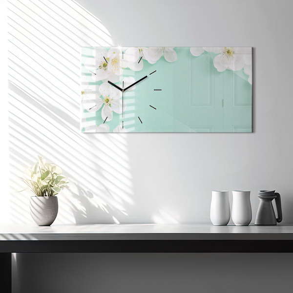 Horloge murale horizontale Marguerites en fleurs