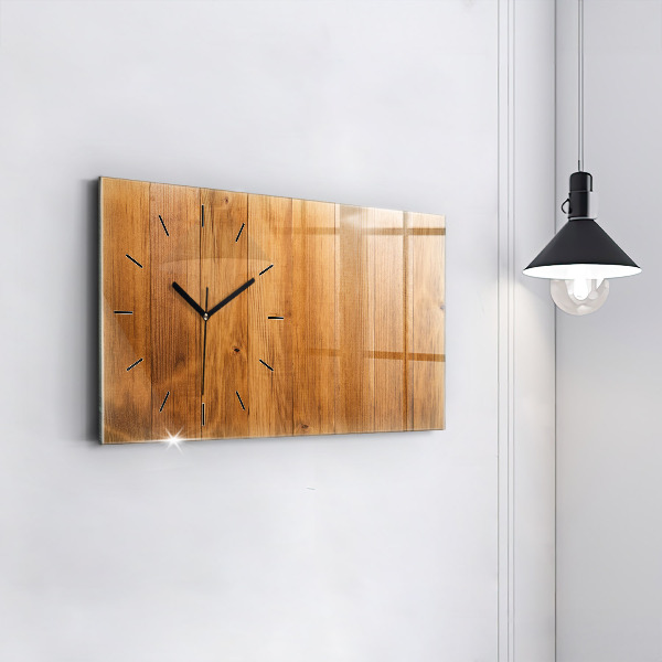 Horloge murale horizontale planches de bois