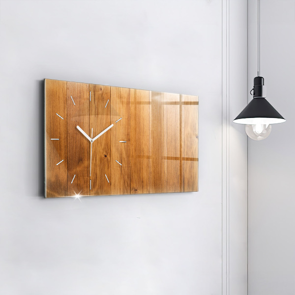 Horloge murale horizontale planches de bois