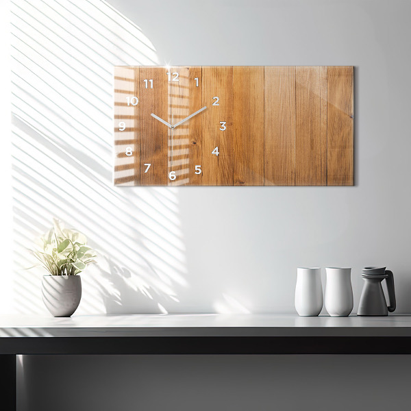 Horloge murale horizontale planches de bois