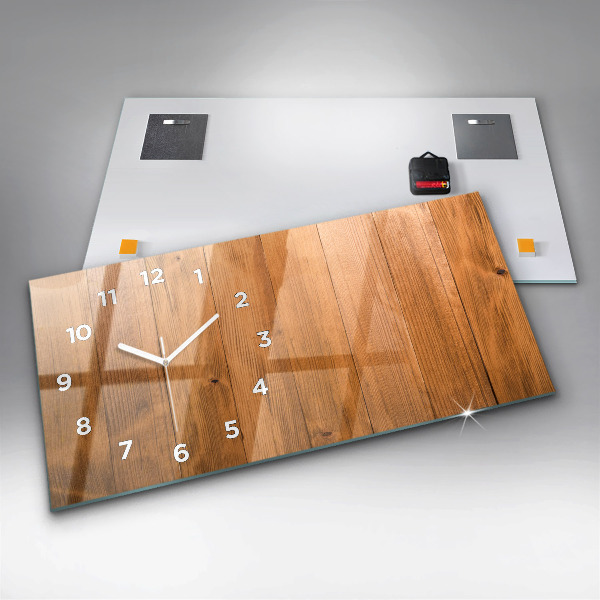 Horloge murale horizontale planches de bois