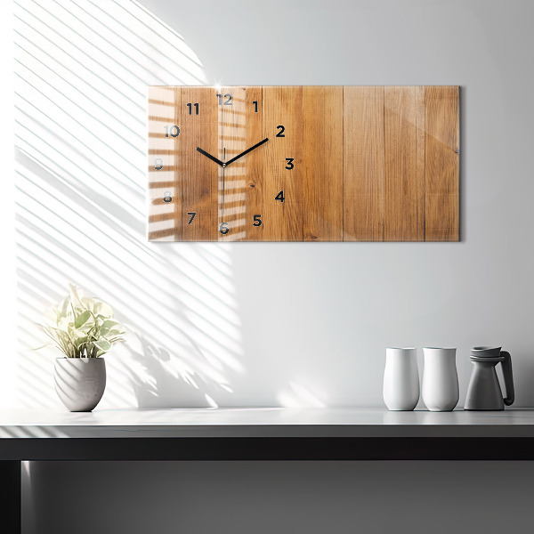 Horloge murale horizontale planches de bois