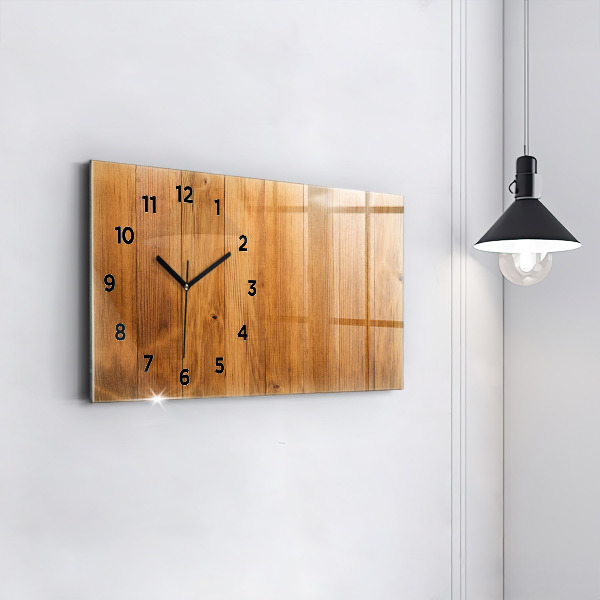 Horloge murale horizontale planches de bois