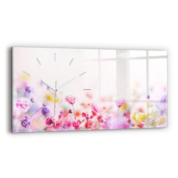 Horloge murale horizontale Fleurs dans le pré