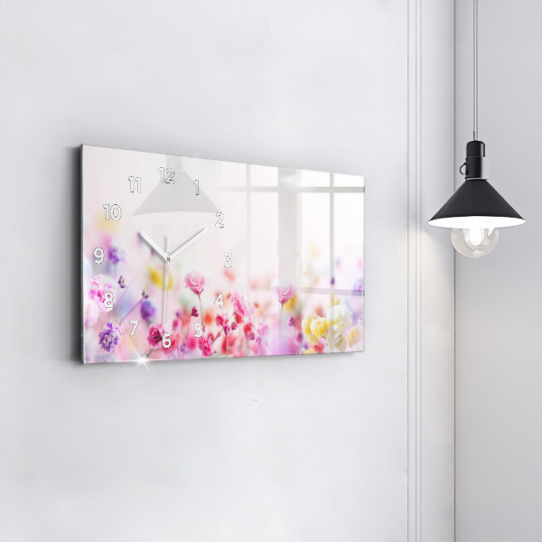 Horloge murale horizontale Fleurs dans le pré