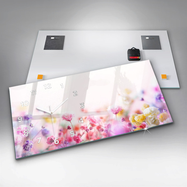 Horloge murale horizontale Fleurs dans le pré