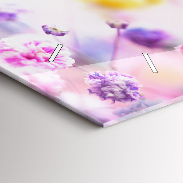 Horloge murale horizontale Fleurs dans le pré