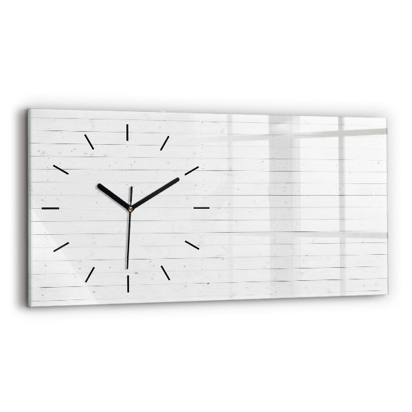 Horloge murale horizontale Motif de panneaux en bois