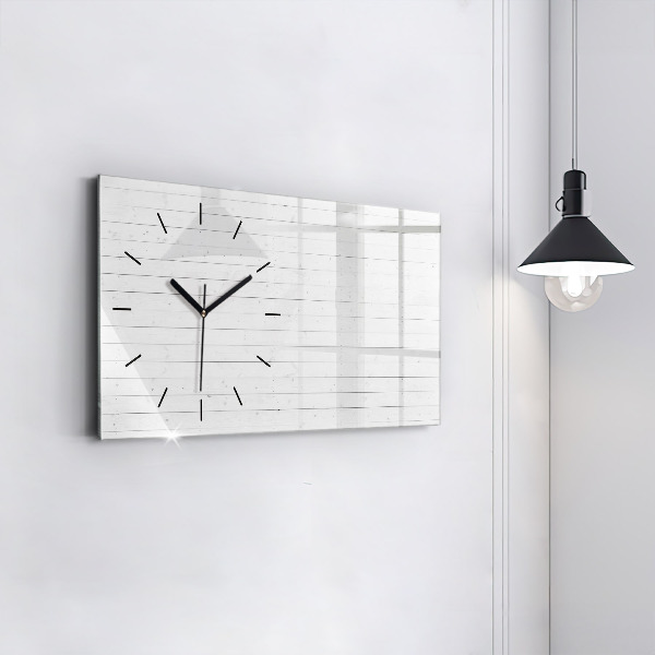 Horloge murale horizontale Motif de panneaux en bois