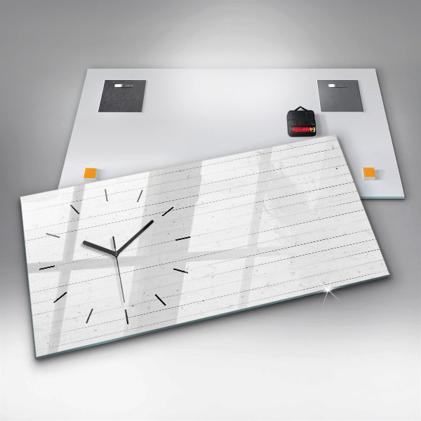 Horloge murale horizontale Motif de panneaux en bois