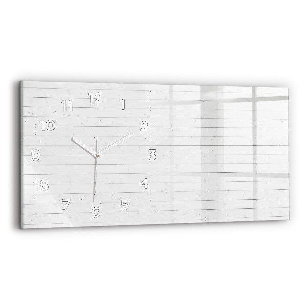 Horloge murale horizontale Motif de panneaux en bois