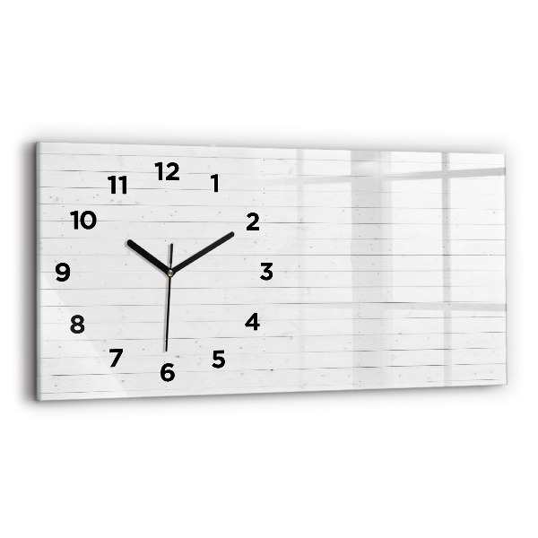 Horloge murale horizontale Motif de panneaux en bois