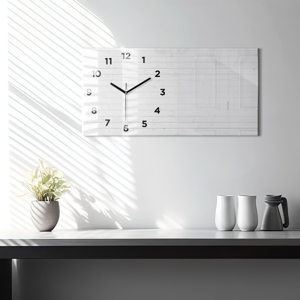 Horloge murale horizontale Motif de panneaux en bois