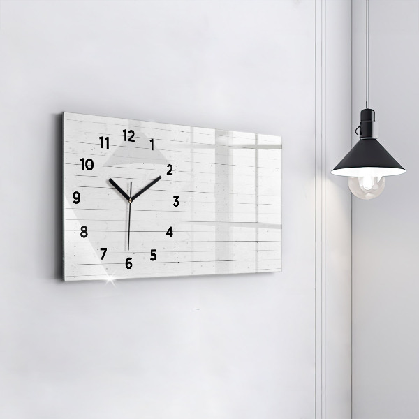 Horloge murale horizontale Motif de panneaux en bois