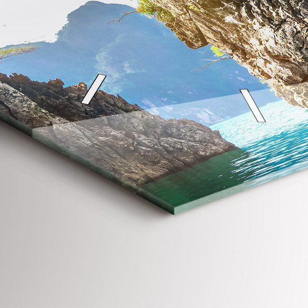 Horloge murale horizontale Lac arbres nature