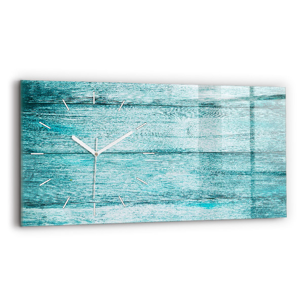 Horloge murale horizontale Vieux bois bleu