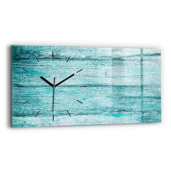 Horloge murale horizontale Vieux bois bleu