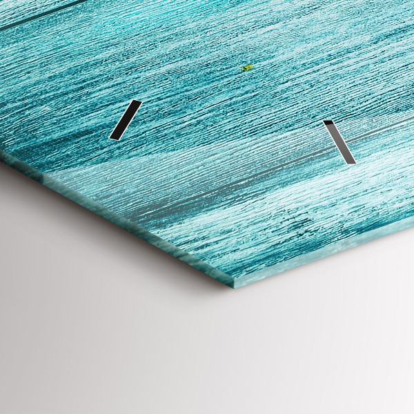 Horloge murale horizontale Vieux bois bleu