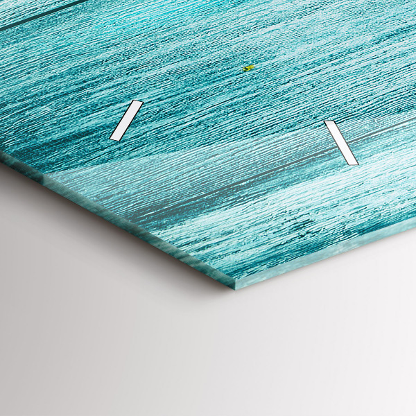 Horloge murale horizontale Vieux bois bleu