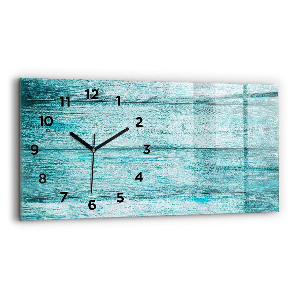 Horloge murale horizontale Vieux bois bleu