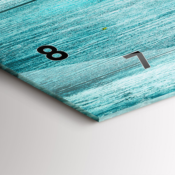 Horloge murale horizontale Vieux bois bleu