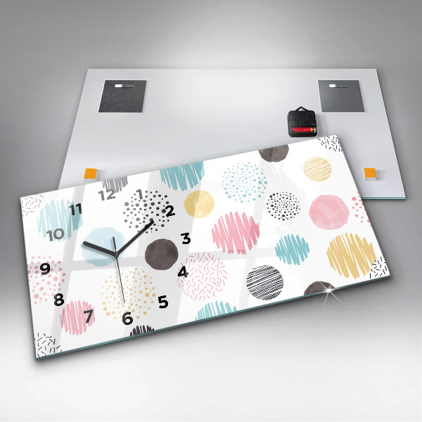 Horloge murale horizontale Motif géométrique