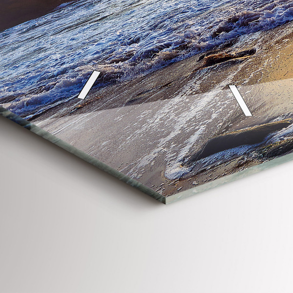 Horloge murale horizontale Coucher de soleil sur la plage