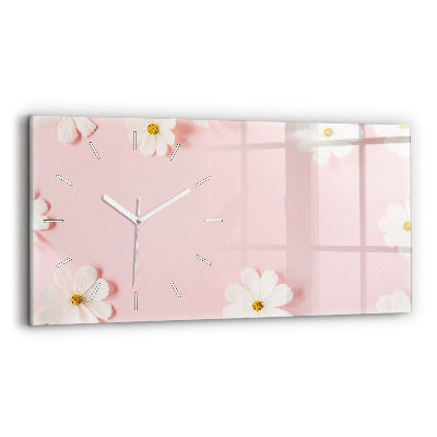 Horloge murale horizontale Fleurs de marguerite