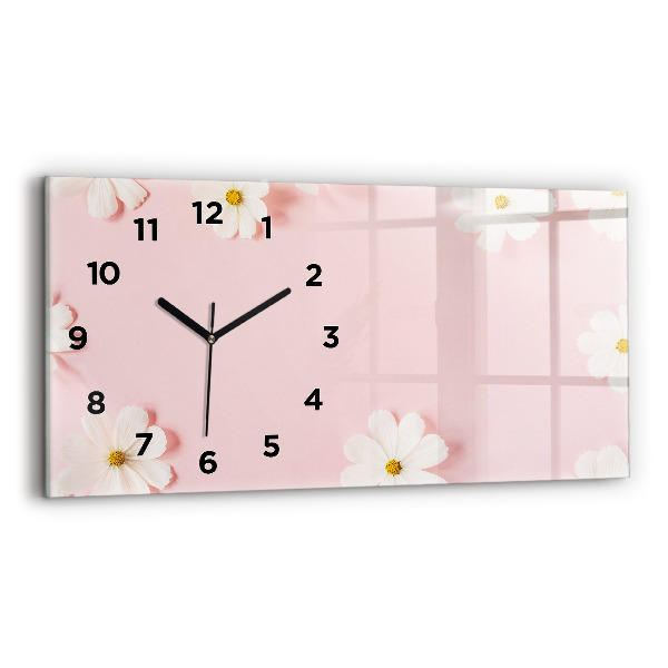 Horloge murale horizontale Fleurs de marguerite