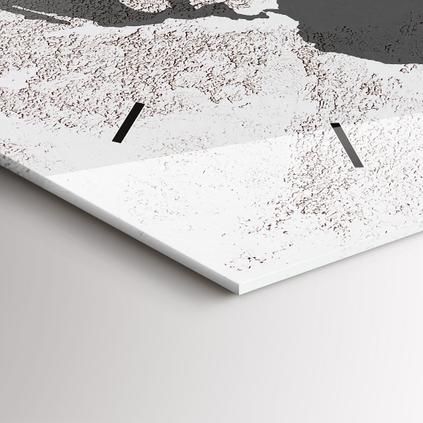 Horloge murale horizontale Carte du monde en béton