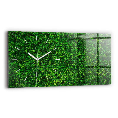 Horloge murale horizontale feuilles de haie