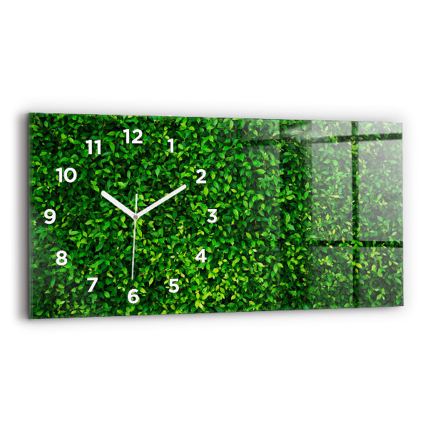 Horloge murale horizontale feuilles de haie