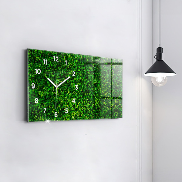 Horloge murale horizontale feuilles de haie