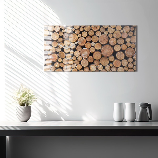 Horloge murale horizontale cernes des arbres