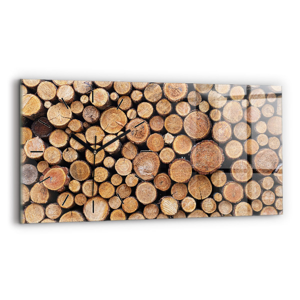 Horloge murale horizontale cernes des arbres