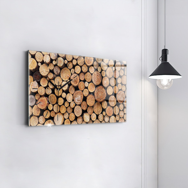 Horloge murale horizontale cernes des arbres