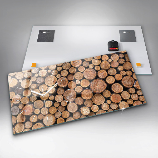 Horloge murale horizontale cernes des arbres