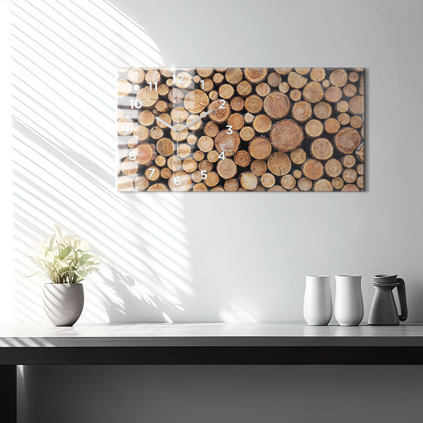 Horloge murale horizontale cernes des arbres