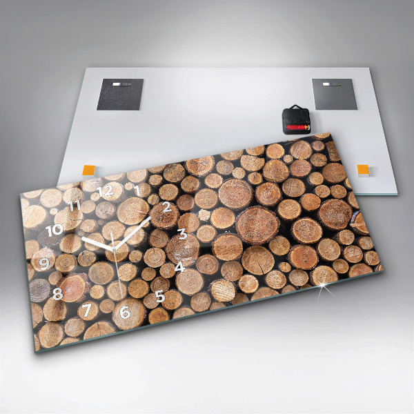 Horloge murale horizontale cernes des arbres