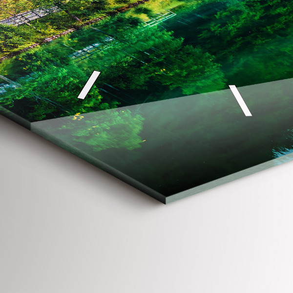 Horloge murale horizontale Paysage lacustre