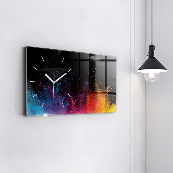 Horloge murale horizontale Explosion de couleurs