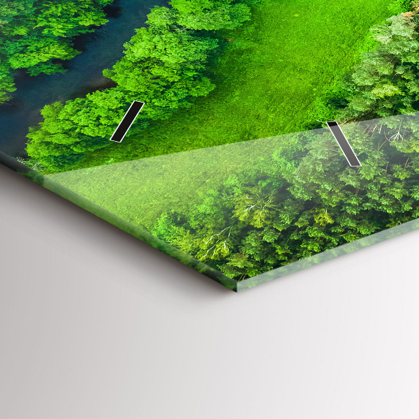 Horloge murale horizontale Rivière dans la forêt