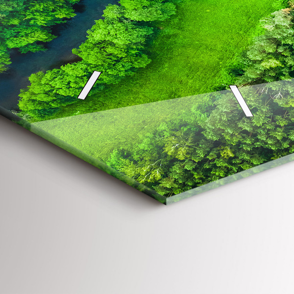 Horloge murale horizontale Rivière dans la forêt