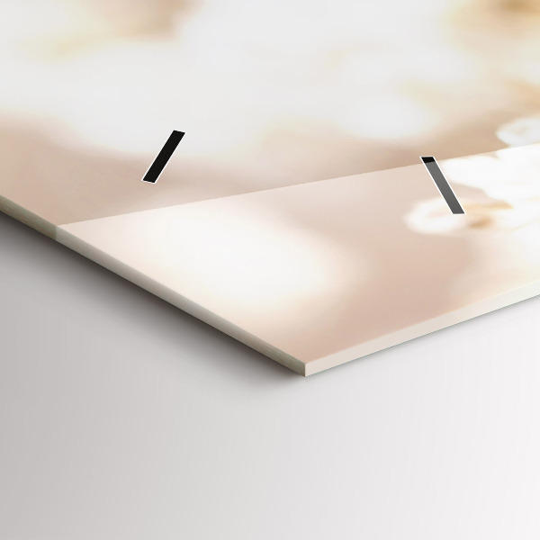 Horloge murale horizontale Petites fleurs blanches