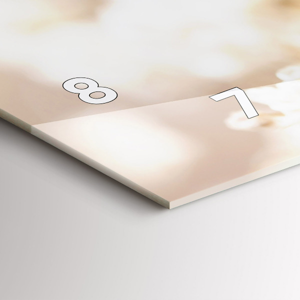 Horloge murale horizontale Petites fleurs blanches