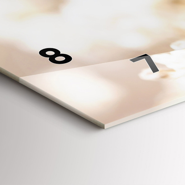 Horloge murale horizontale Petites fleurs blanches