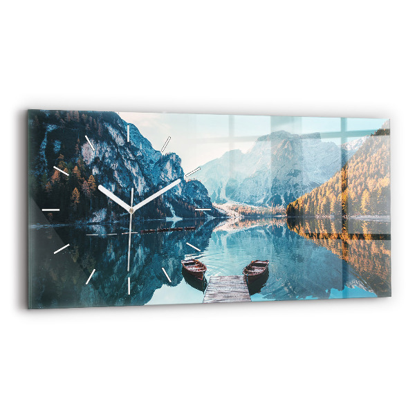 Horloge murale horizontale Bateaux sur le lac