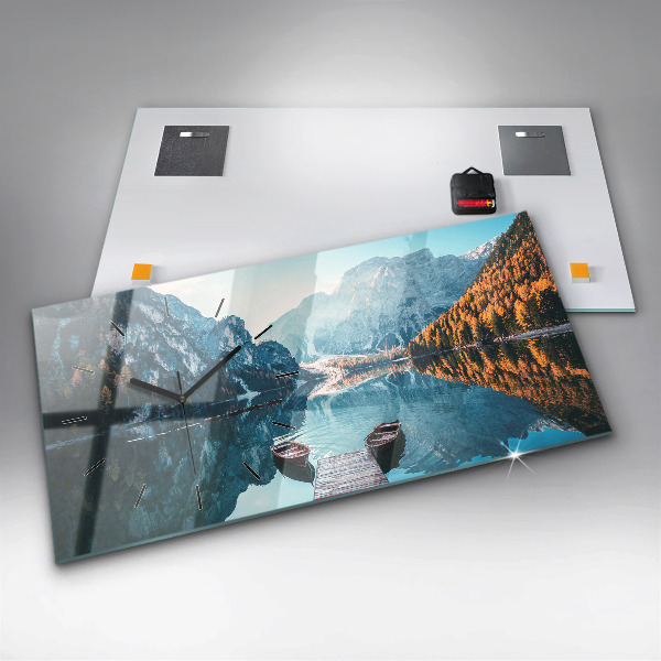 Horloge murale horizontale Bateaux sur le lac