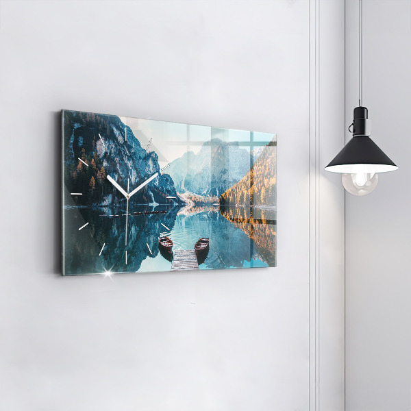 Horloge murale horizontale Bateaux sur le lac