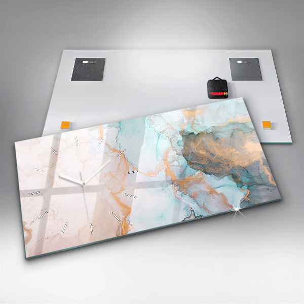 Horloge murale horizontale Peinture abstraite